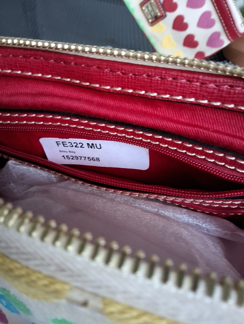 Dooney & Bourke Vintage Multicolor Heart Print Crossbody & Wristlet - Picture 12 of 16